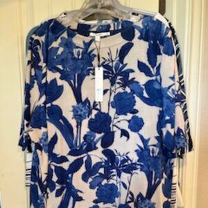 Chico's Travelers Beauty Garden Top Size 4 (20-22) NWT